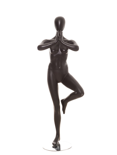 Yoga Egghead Female Mannequin in Tree Pose