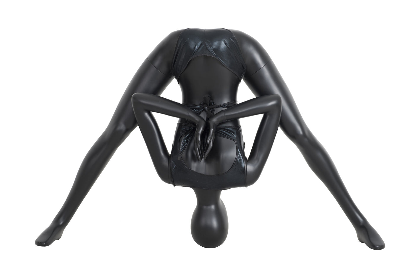 Yoga Egghead Female Mannequin Triangle Pose: Matte Black