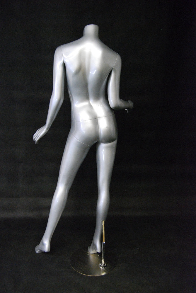 Frankie 1: Headless Female Mannequin: Glossy Grey/Silver