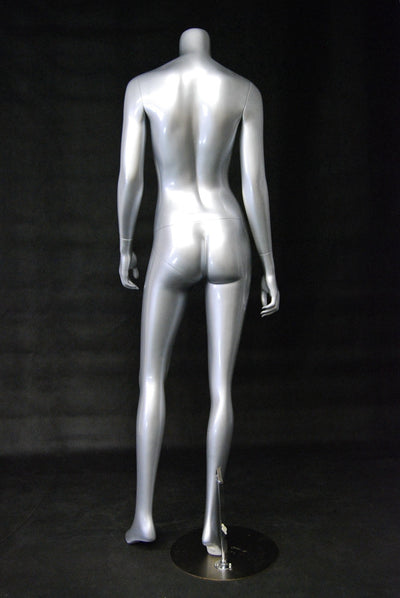 Frankie 2: Headless Female Mannequin: Glossy Grey/Silver