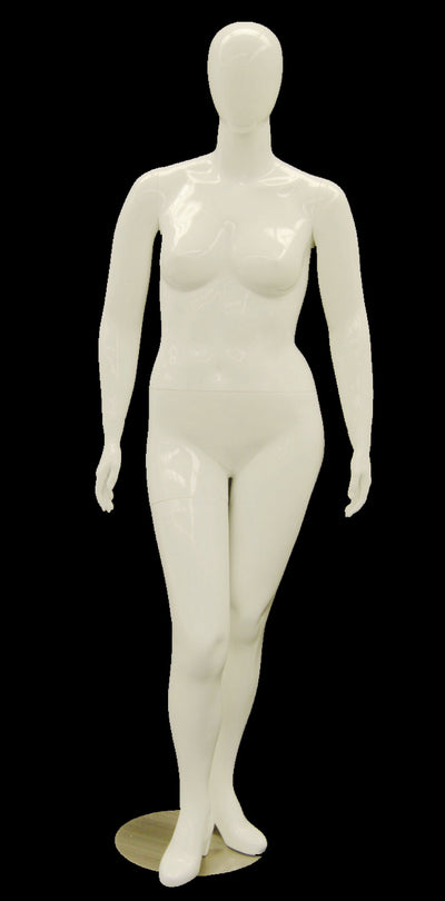 Nancy 1: Plus Size Female Egghead Mannequin Glossy White