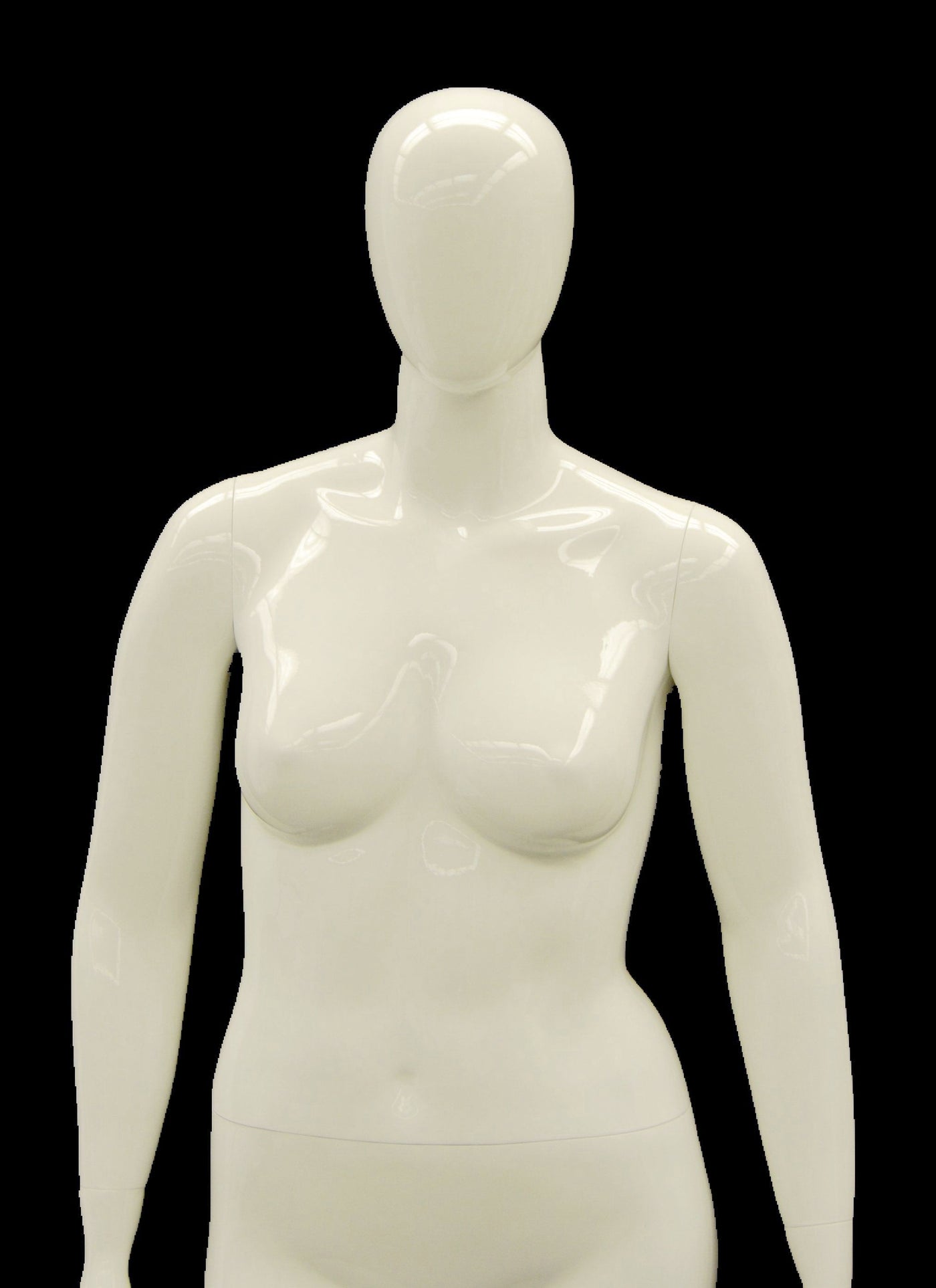Plus-Size Headless Female Mannequin: Glossy White