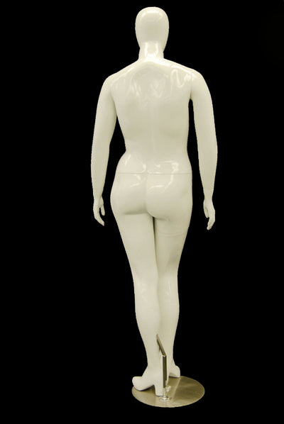 Plus-Size Headless Female Mannequin: Glossy White