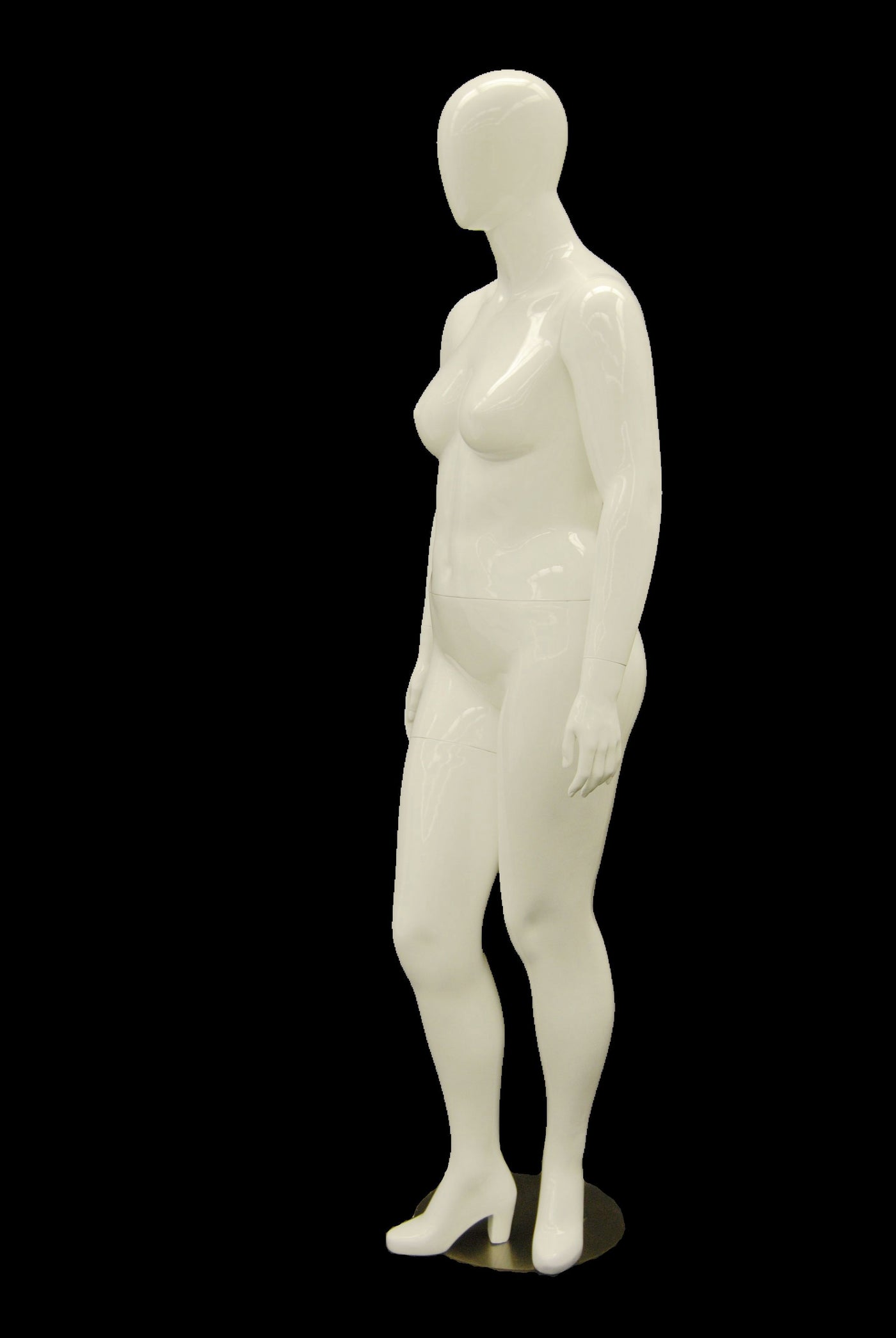 Nancy 1: Plus Size Female Egghead Mannequin Glossy White