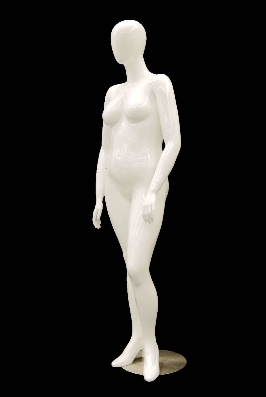 Nancy 2, Plus-Size Female Egghead Mannequin in Glossy White