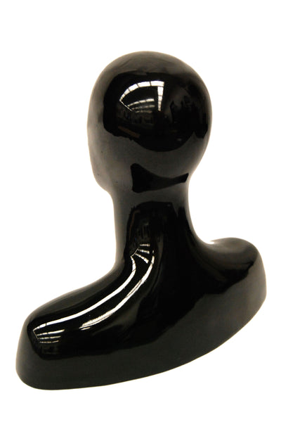 Male Mannequin Head with Round Shoulder: Black