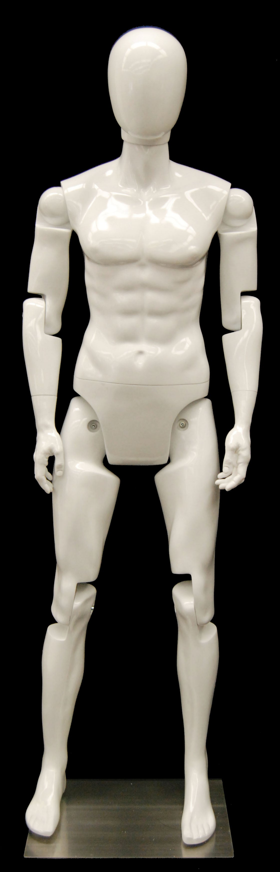 Articulated Egghead Male Mannequin: White