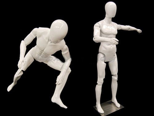 Articulated Egghead Male Mannequin: White