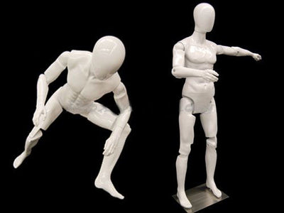 Articulated Egghead Male Mannequin: White