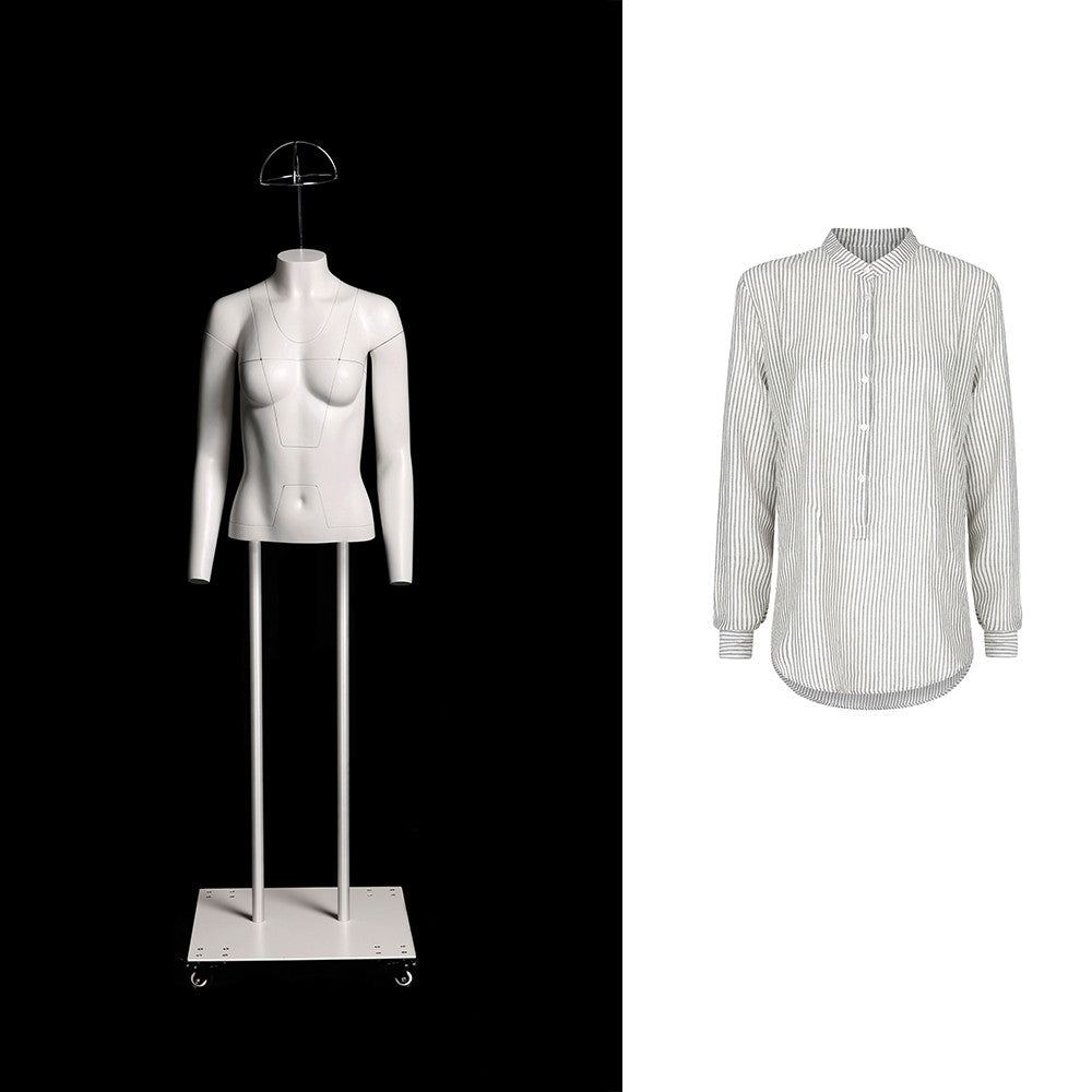 Female Ghost Mannequin: ULTRA Deluxe Version with Non-Rotating Base