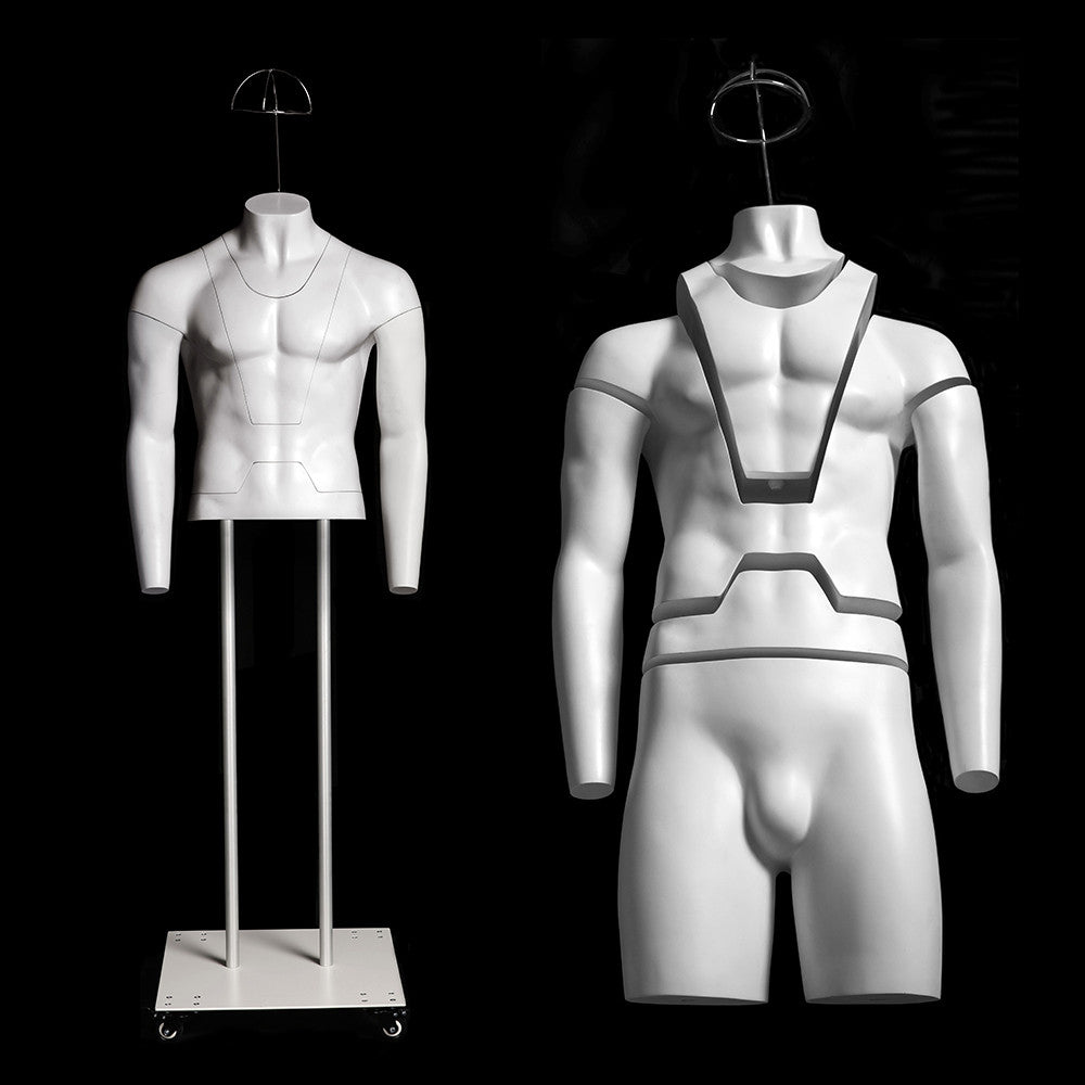 Male Ghost Mannequin: ULTRA Deluxe Version with Non-Rotating Base