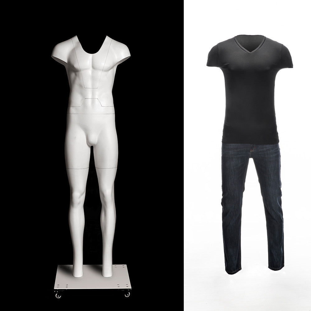 Male Ghost Mannequin: ULTRA Deluxe Version with Non-Rotating Base