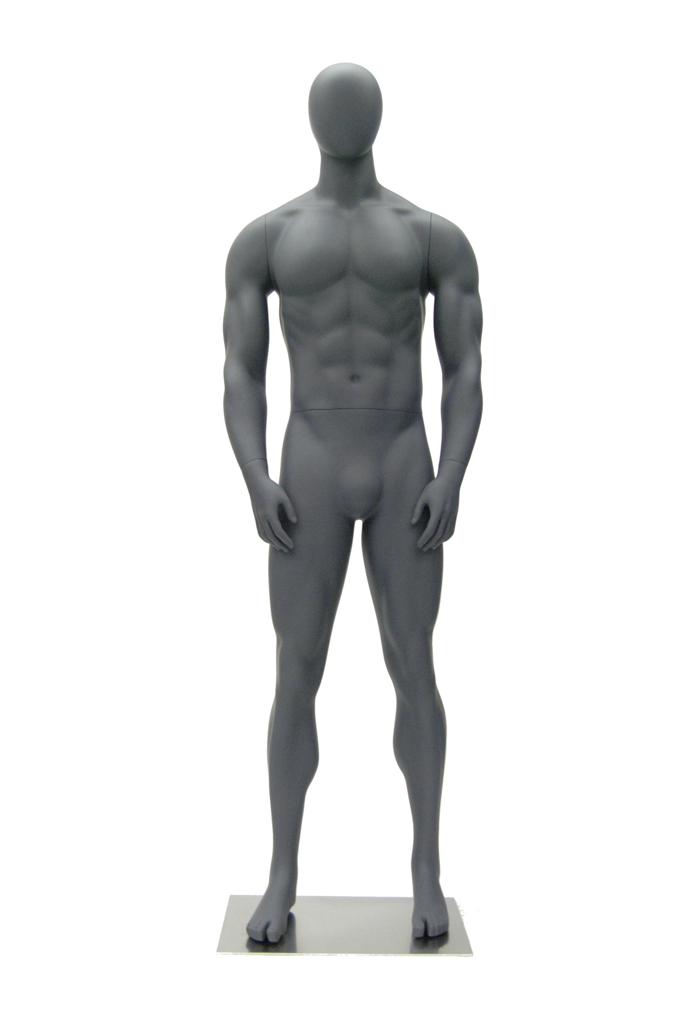 Egghead Male Mannequin in Standing Pose 5: Matte Grey