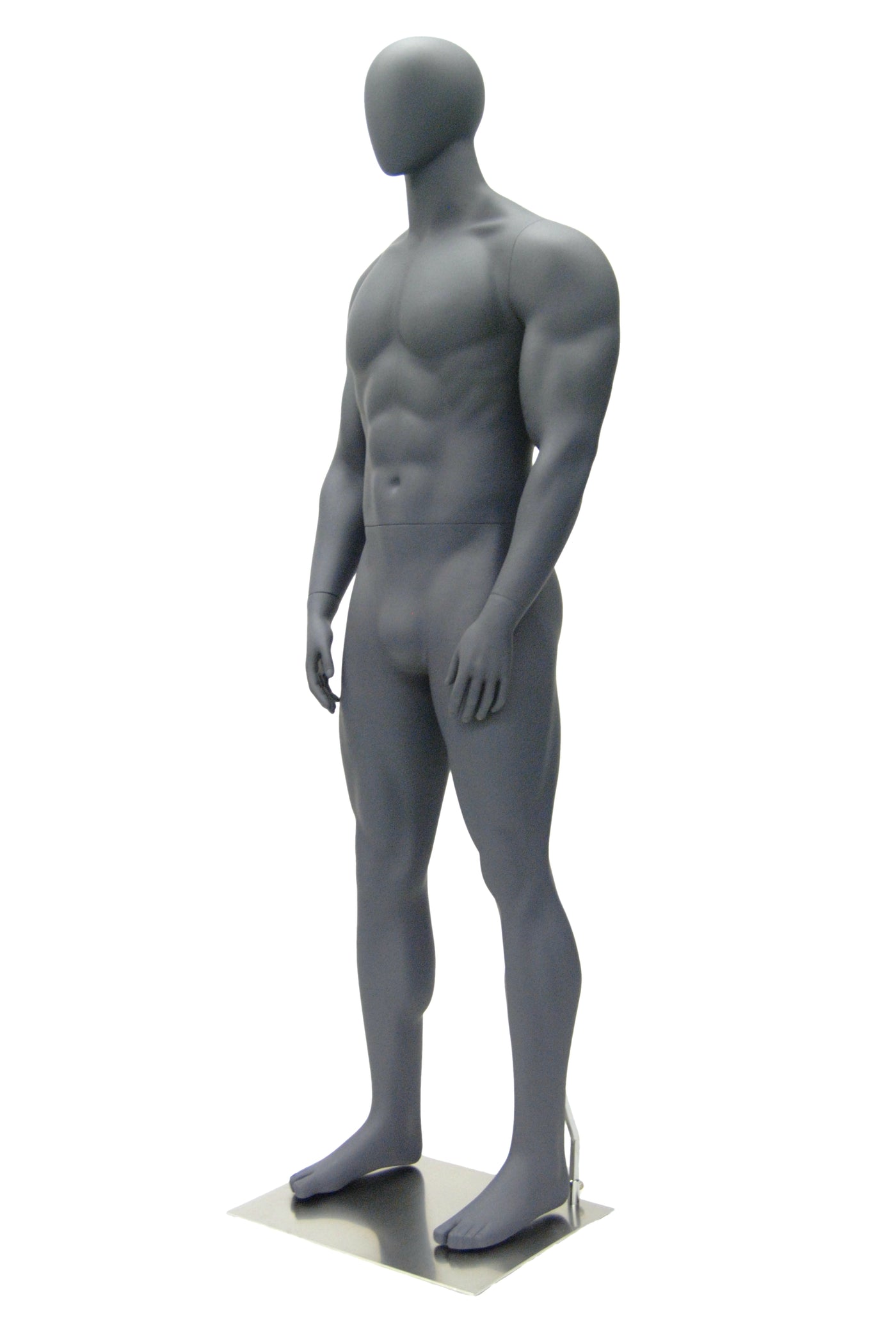 Egghead Male Mannequin in Standing Pose 5: Matte Grey