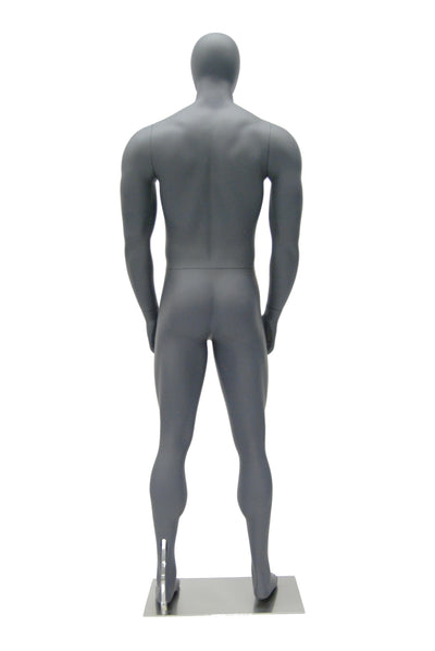 Egghead Male Mannequin in Standing Pose 5: Matte Grey