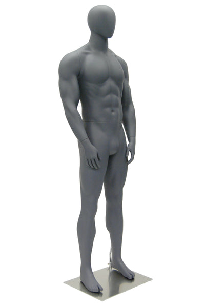 Egghead Male Mannequin in Standing Pose 5: Matte Grey