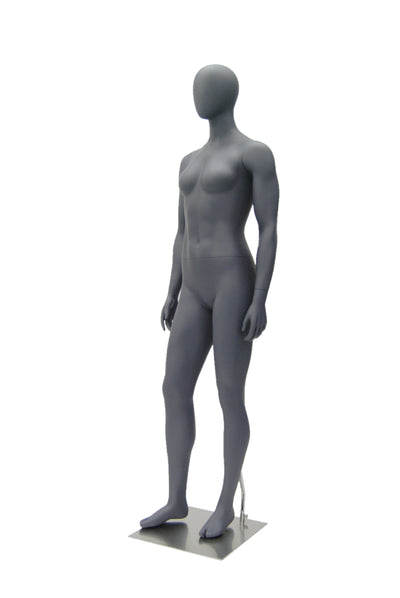 Egghead Female Mannequin in Standing Pose: Matte Grey