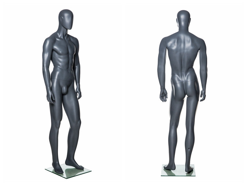 Egghead Male Mannequin in Standing Pose 4: Grey