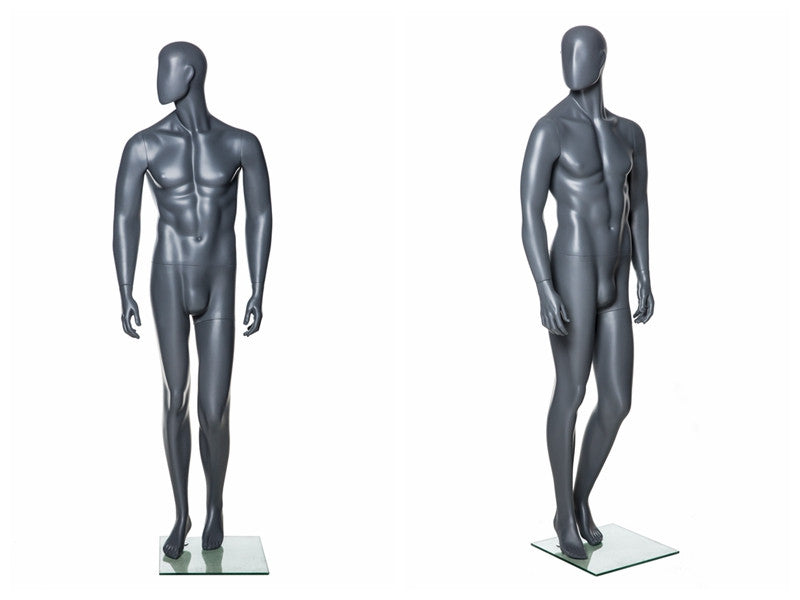 Egghead Male Mannequin in Standing Pose 3: Grey
