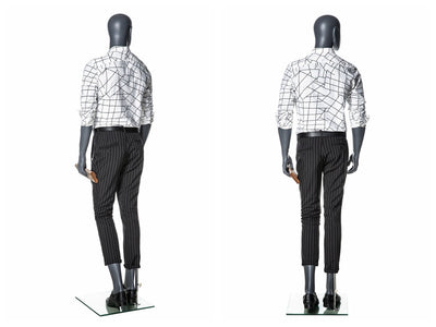 Egghead Male Mannequin in Standing Pose 3: Grey