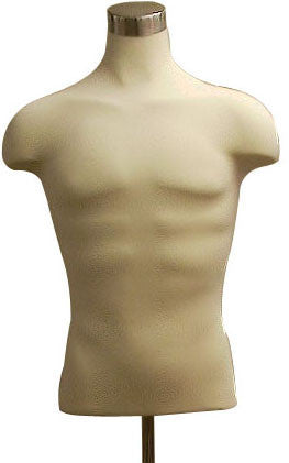 Male Body Form White Jersey w/ Shoulders, Tabletop Stand
