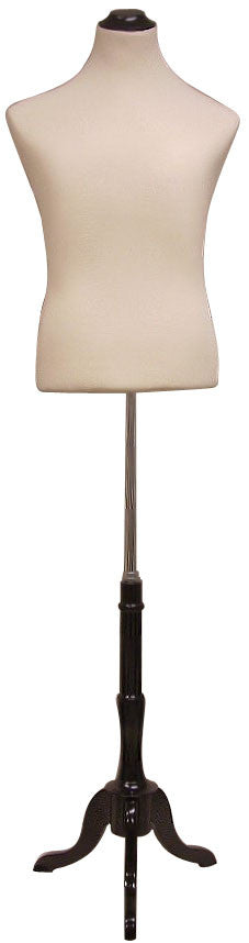 Male Shirt Form White Jersey w/ Wood Tripod Base