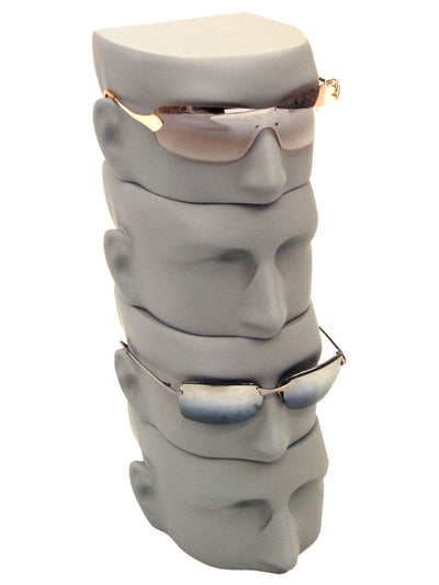 Female Eyeglasses Display Heads in Grey : 4-Pack