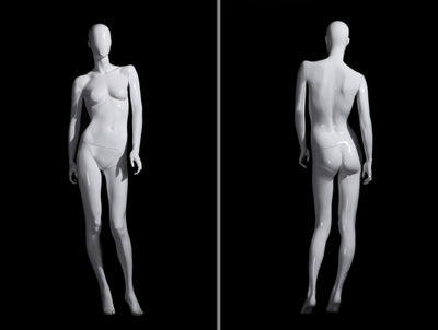 Andrea 3: Female Egghead Mannequin in Glossy White