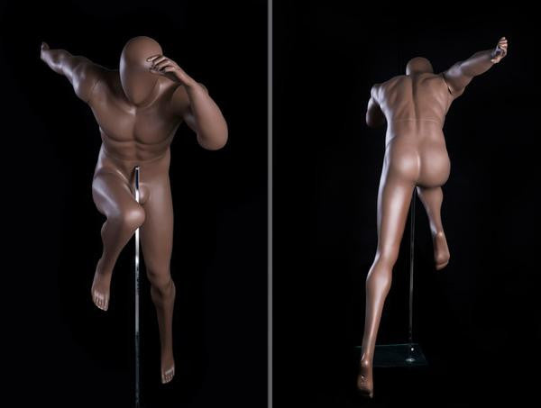 Running Egghead Male Mannequin: Matte White or Chocolate