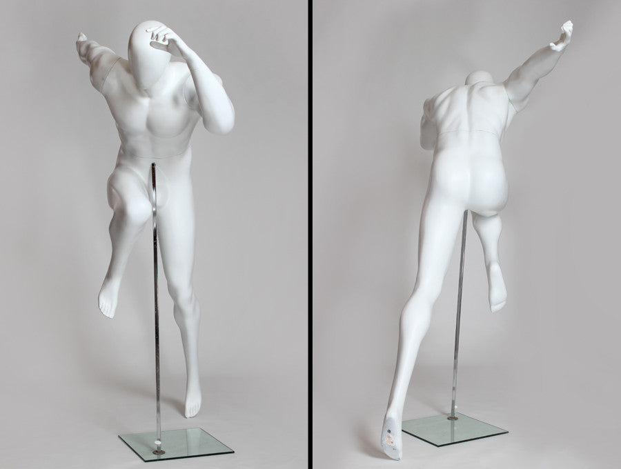 Running Egghead Male Mannequin: Matte White or Chocolate