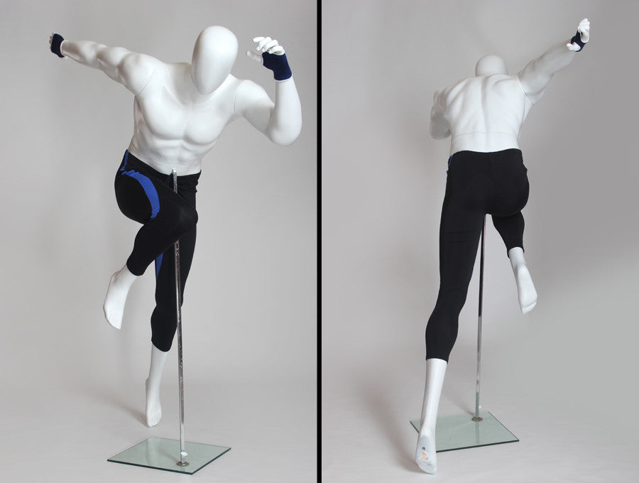 Running Egghead Male Mannequin: Matte White or Chocolate