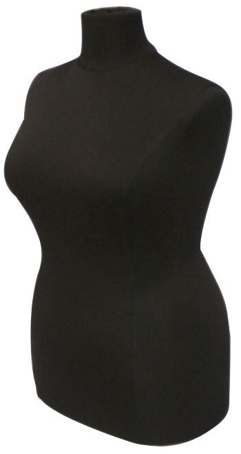 Size 18/20 Black Jersey Plus Size Body Form with Black Metal Base