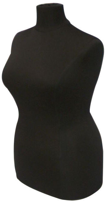 Size 14/16 Plus Size Body Form Black Jersey with Metal Base