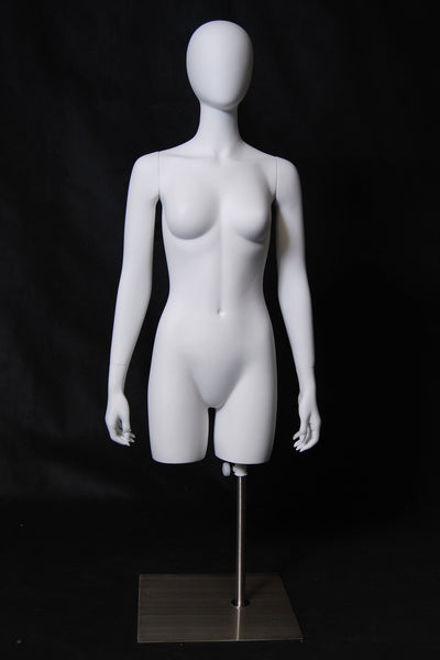Egghead Female Half-Leg Torso With Arms: Matte White