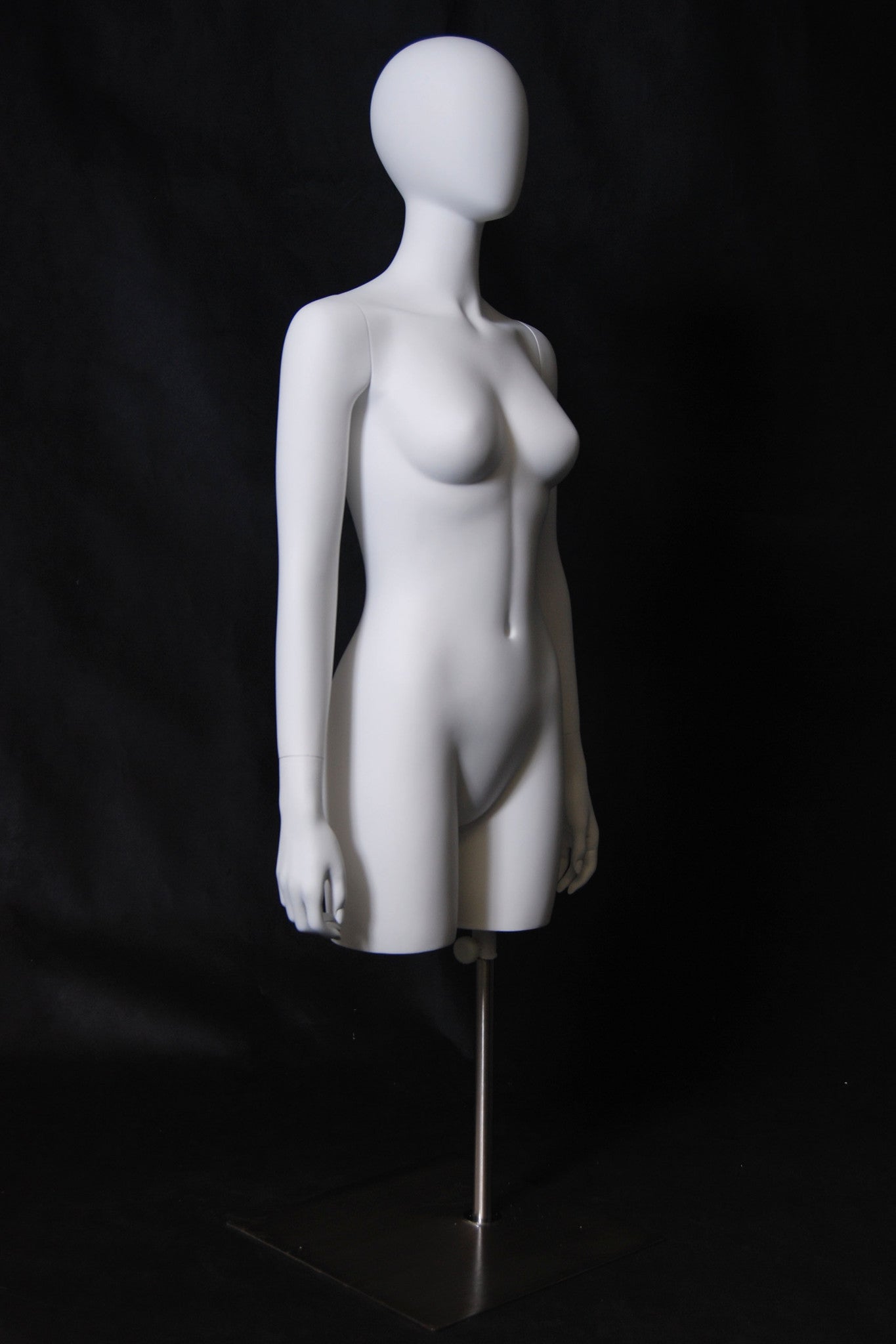 Egghead Female Half-Leg Torso With Arms: Matte White