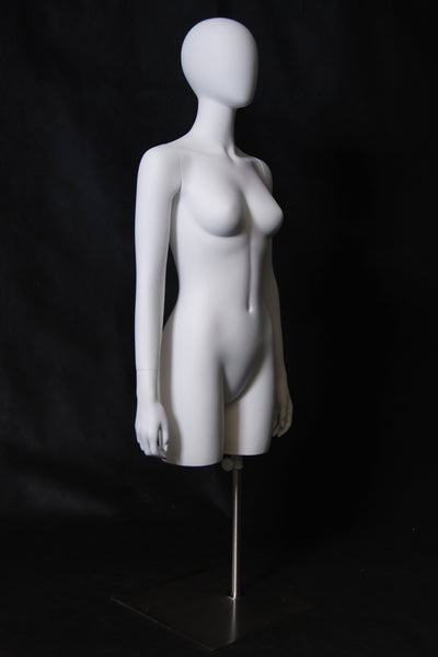 Egghead Female Half-Leg Torso With Arms: Matte White