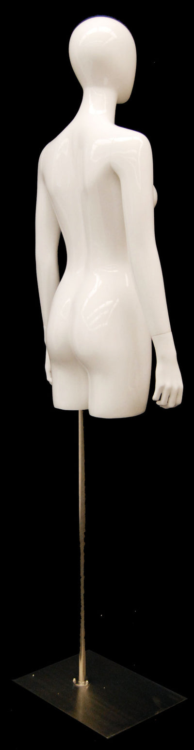 Egghead Female Half-leg Torso with Arms: Glossy White