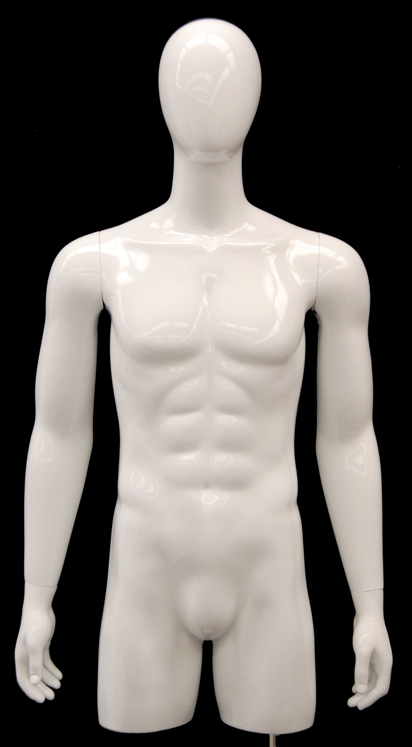 Egghead 3/4 Male Mannequin Torso with Head and Arms: Glossy White