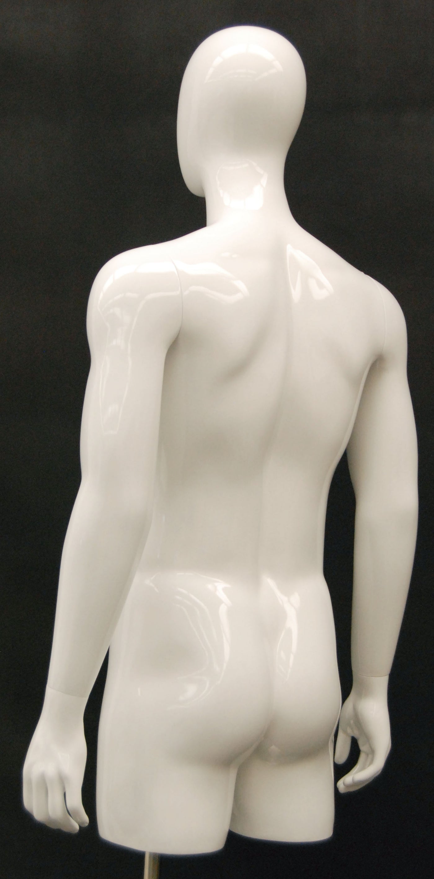 Egghead 3/4 Male Mannequin Torso with Head and Arms: Glossy White