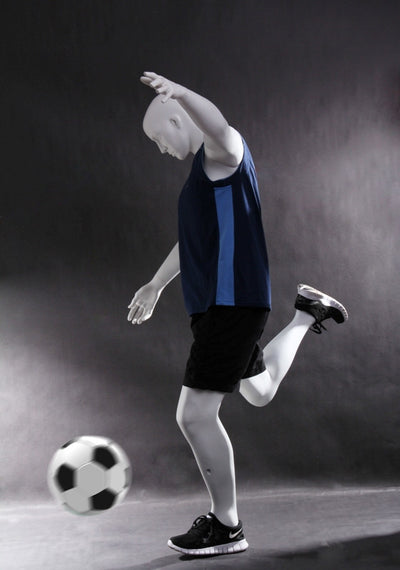 Soccer Playing Male Mannequin: Matte White