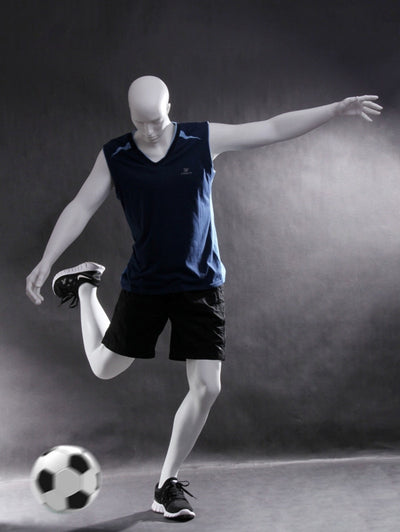 Soccer Playing Male Mannequin: Matte White