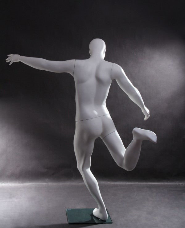 Soccer Playing Male Mannequin: Matte White