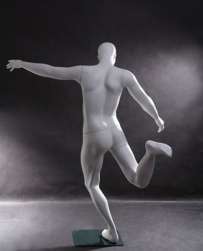 Soccer Playing Male Mannequin: Matte White
