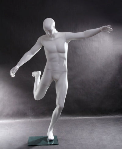 Soccer Playing Male Mannequin: Matte White