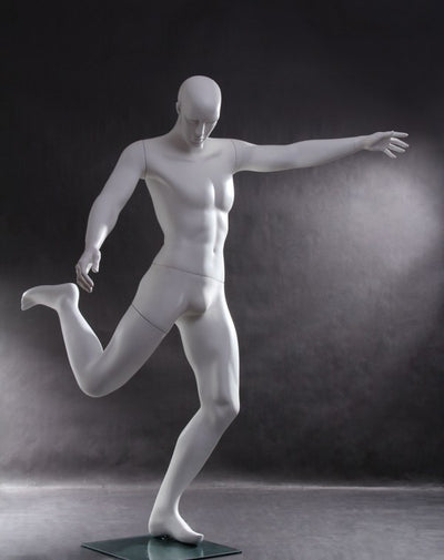 Soccer Playing Male Mannequin: Matte White